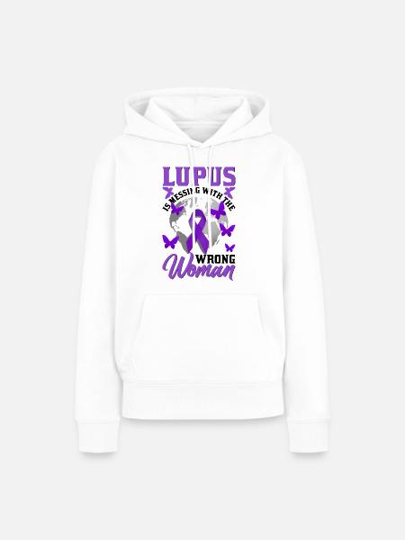 Lupus Bewusstseins Monat - Frauen Premium Bio Hoodie - Weiß