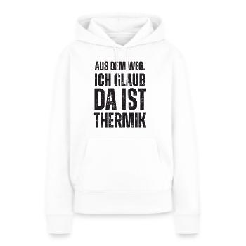 Ich Glaub Da ist Thermik RC Segelflieger - Frauen Premium Bio Hoodie - Weiß - Vorne - Julia (174cm)