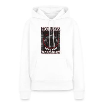 Ausreden, Verbrennen, Keine Kalorien, Personal - Frauen Premium Bio Hoodie - Weiß - Vorne - Julia (174cm)