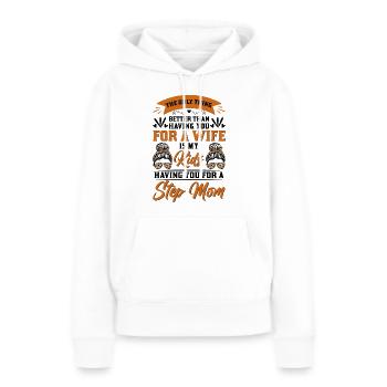 Fête des belles-mères Belle-mère Mère - Sweat à capuche Premium bio Femme - blanc - Devant - Julia (174cm)