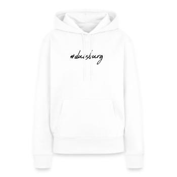 Duisbourg - Sweat à capuche Premium bio Femme - blanc - Devant - Julia (174cm)