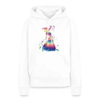 Femme flamenco avec robe flamenco - Sweat à capuche Premium bio Femme - blanc - Devant - Julia (174cm)
