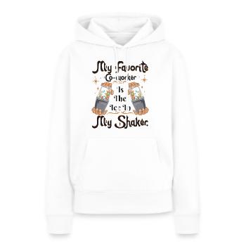 Requinquier - Sweat à capuche Premium bio Femme - blanc - Devant - Julia (174cm)