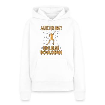 Bouldern Boulder Klettern Boulderer Bouldering - Frauen Premium Bio Hoodie - Weiß - Vorne - Julia (174cm)