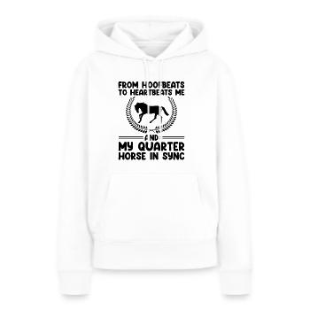 American Quarter Horse Equestrian Horse Lover Hors - Sweat à capuche Premium bio Femme - blanc - Devant - Julia (174cm)