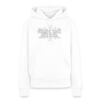 STREBE NACH HÖHEREM - Frauen Premium Bio Hoodie - Weiß - Vorne - Julia (174cm)