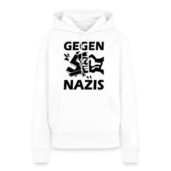 Gegen nazis faust Punch hakenkreuz - Frauen Premium Bio Hoodie - Weiß - Vorne - Julia (174cm)