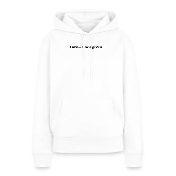 Condition physique - Gagnée, non donnée - Sweat à capuche Premium bio Femme - blanc - Devant - Julia (174cm)