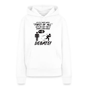 Débat de discours de débat orateur idée de cadeau - Sweat à capuche Premium bio Femme - blanc - Devant - Julia (174cm)