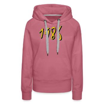 ANNÉE D’ANNIVERSAIRE 1986 - Sweat à capuche Premium bio Femme - mauve - Devant - Isabella (175cm)
