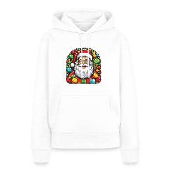 Père Noël Père Noël Père Noël - Sweat à capuche Premium bio Femme - blanc - Devant - Julia (174cm)