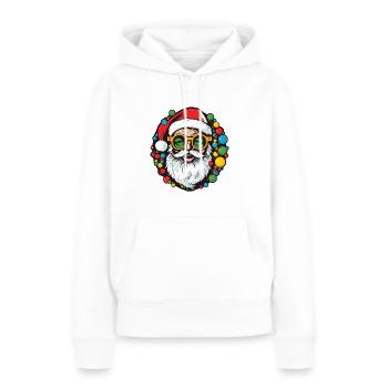 Père Noël Père Noël Père Noël - Sweat à capuche Premium bio Femme - blanc - Devant - Julia (174cm)