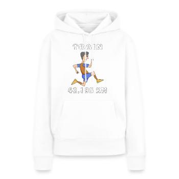 Faire du jogging - Sweat à capuche Premium bio Femme - blanc - Devant - Julia (174cm)