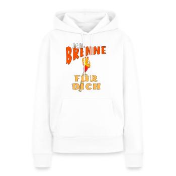 STREICHHOLZ ICH BRENNE FÜR DICH - Frauen Premium Bio Hoodie - Weiß - Vorne - Julia (174cm)
