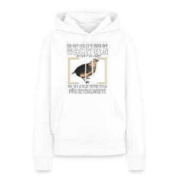 WACHTELN SIND EHER FÜR INTELLIGENTE - Frauen Premium Bio Hoodie - Weiß - Vorne - Julia (174cm)