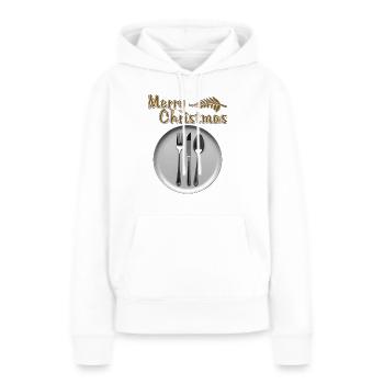 TELLER BESTECK MERRY CHRISTMAS - Frauen Premium Bio Hoodie - Weiß - Vorne - Julia (174cm)