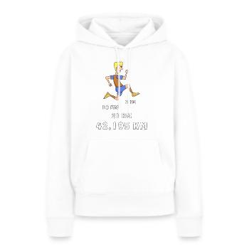 Faire du jogging - Sweat à capuche Premium bio Femme - blanc - Devant - Julia (174cm)