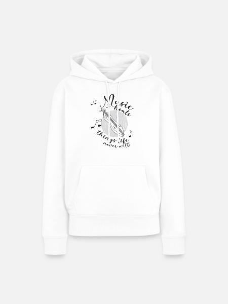 Dulcimer-Musiker Zupfinstrument Hammered Dulcimer - Frauen Premium Bio Hoodie - Weiß