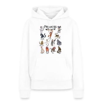 Différents singes - Types de primates - Sweat à capuche Premium bio Femme - blanc - Devant - Julia (174cm)