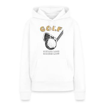 GOLF SWING LOW SCORE LOW - Frauen Premium Bio Hoodie - Weiß - Vorne - Julia (174cm)