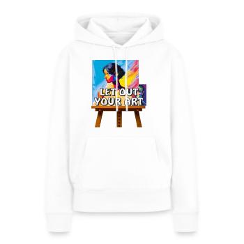 ARTIST MAKES THE PICTURE - Frauen Premium Bio Hoodie - Weiß - Vorne - Julia (174cm)