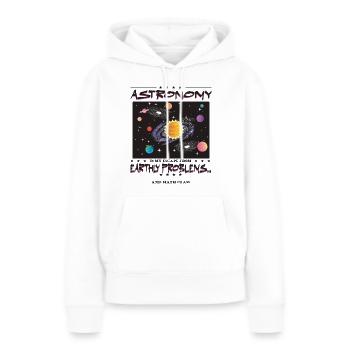 Astronomie ist meine Flucht - Frauen Premium Bio Hoodie - Weiß - Vorne - Julia (174cm)