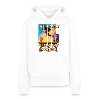 ARTIST MAKES THE PICTURE - Frauen Premium Bio Hoodie - Weiß - Vorne - Julia (174cm)