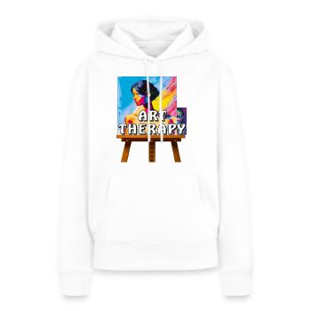 ARTIST MAKES THE PICTURE - Frauen Premium Bio Hoodie - Weiß - Vorne - Julia (174cm)
