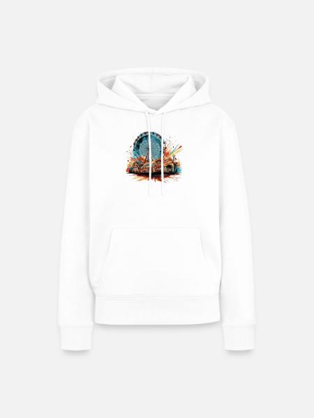 Freizeitpark Jahrmarkt Rummelplatz Volksfest - Frauen Premium Bio Hoodie - Weiß