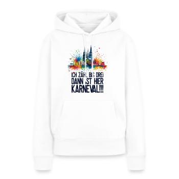 Köln Kölle Karneval Gebützt Kölle Alaaf Jeck Party - Frauen Premium Bio Hoodie - Weiß - Vorne - Julia (174cm)