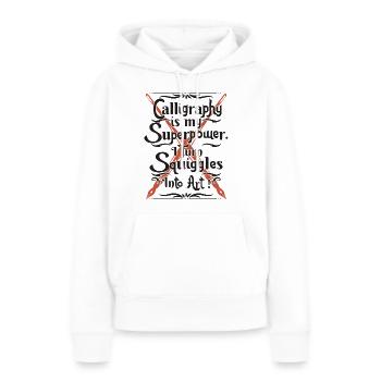 ist meine Superkraft. Ich verwandle Kringel in Kunst! - Frauen Premium Bio Hoodie - Weiß - Vorne - Julia (174cm)