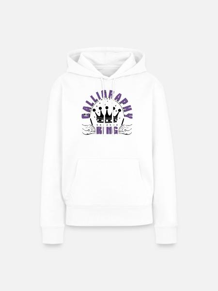 Kalligraphie König - Frauen Premium Bio Hoodie - Weiß
