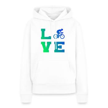 Vélo de route Hommes Vélo de route Vélo de route Vélo de route - Sweat à capuche Premium bio Femme - blanc - Devant - Julia (174cm)