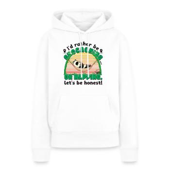 faire du géocaching... ou la sieste, soyons honnêtes ! - Sweat à capuche Premium bio Femme - blanc - Devant - Julia (174cm)