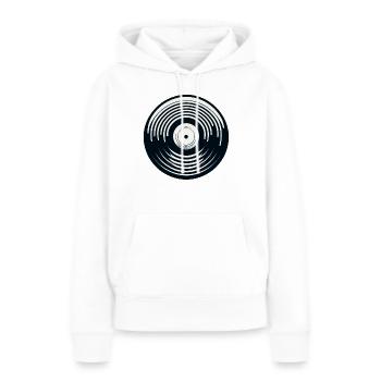 Disque vinyle - Sweat à capuche Premium bio Femme - blanc - Devant - Julia (174cm)