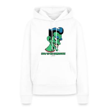 Comment bien paraître : homme de dessin animé attrayant - Sweat à capuche Premium bio Femme - blanc - Devant - Julia (174cm)