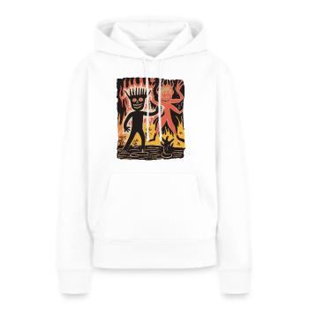 Willkommen bei der Arbeit: Kollegen u Mitarbeiter - Frauen Premium Bio Hoodie - Weiß - Vorne - Julia (174cm)