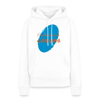 Komplementärfarben2 - Frauen Premium Bio Hoodie - Weiß - Vorne - Julia (174cm)