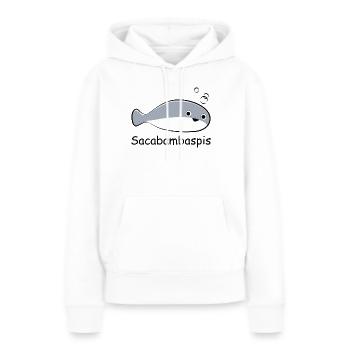 Fisch Meme - Frauen Premium Bio Hoodie - Weiß - Vorne - Julia (174cm)