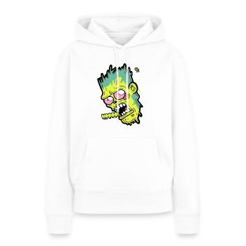 Cartoon Zombie sagt Nein - Frauen Premium Bio Hoodie - Weiß - Vorne - Julia (174cm)