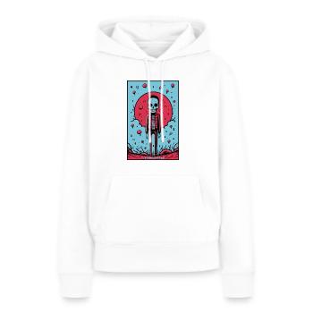 Modisches Skelett in einer öden Landschaft - Frauen Premium Bio Hoodie - Weiß - Vorne - Julia (174cm)