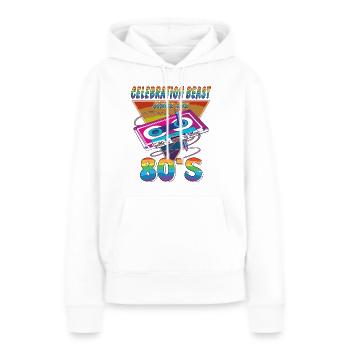 KASSETTE CELEBRATION BEAST 80ER - Frauen Premium Bio Hoodie - Weiß - Vorne - Julia (174cm)