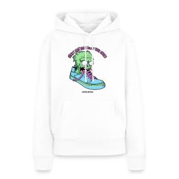 Stinkende Fuß Sneaker und tödliche Zombie Socke - Frauen Premium Bio Hoodie - Weiß - Vorne - Julia (174cm)