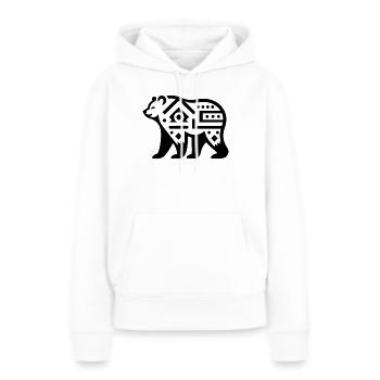 Ours du zodiaque amérindien - Sweat à capuche Premium bio Femme - blanc - Devant - Julia (174cm)