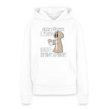 SENSENMANN HABE KEINE SENSE - Frauen Premium Bio Hoodie - Weiß - Vorne - Julia (174cm)