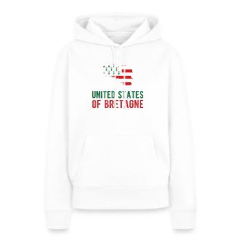United States of Bretagne drapeau breton rouge - Sweat à capuche Premium bio Femme - blanc - Devant - Julia (174cm)