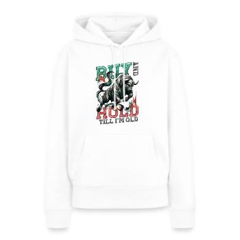 Financial Freedom Actions Investisseur Marché boursier - Sweat à capuche Premium bio Femme - blanc - Devant - Julia (174cm)