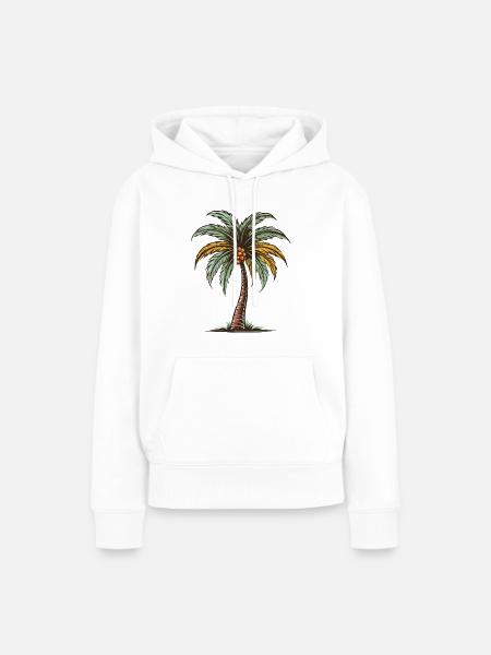 Palme Urlaub Symbol - Frauen Premium Bio Hoodie - Weiß