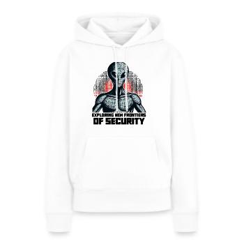 Analyste en piratage éthique Cybersécurité éthique - Sweat à capuche Premium bio Femme - blanc - Devant - Julia (174cm)