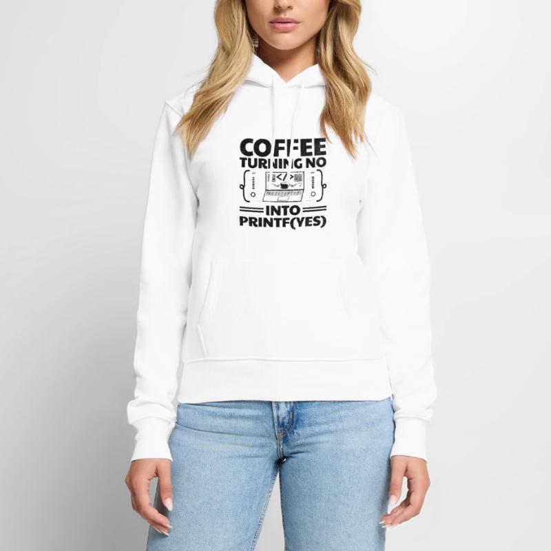 Café Codage Programmeur Codeur Développeur Nerd Coff Sweat à capuche Premium bio Femme